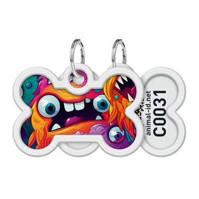 WAUDOG Smart ID Bricka för Hund & Katt Toothed monsters Ben 40mm