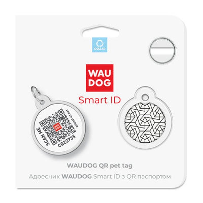 WAUDOG Smart ID Bricka för Hund & Katt Geometry Rund