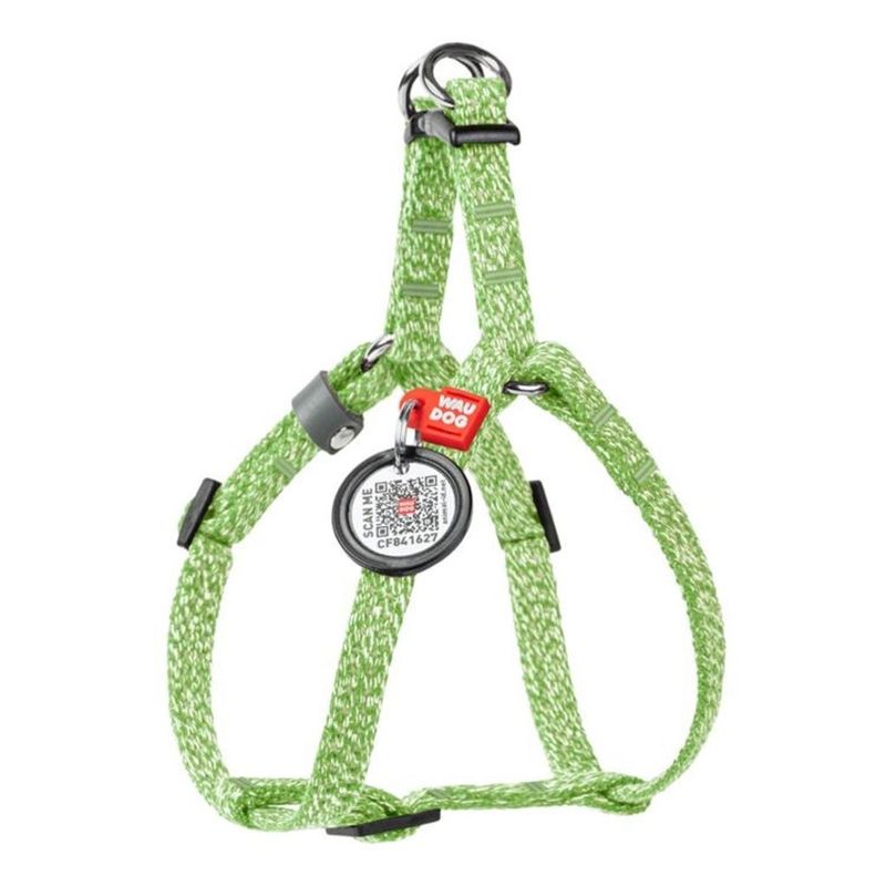 WAUDOG Re-Cotton Kattsele med Smart-ID bricka XS 10mm x 28-40cm Ljusgrön