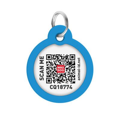 WAUDOG Smart ID Bricka för Hund & Katt Blue gradient Rund