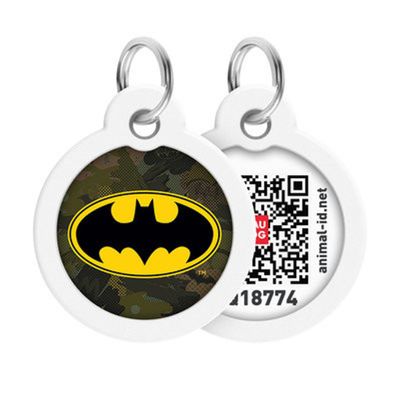 WAUDOG Smart ID Bricka för Hund & Katt Batman green Rund