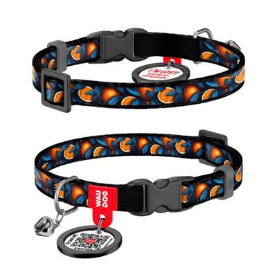 WAUDOG Katthalsband Nylon med Smart ID bricka Oranges (10mm 20-30cm)