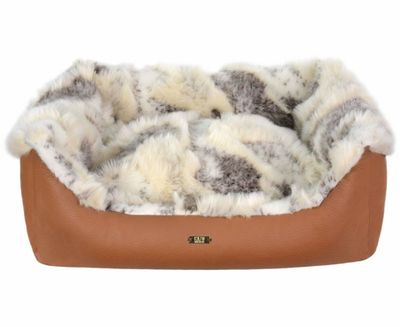 CAZO Hundbädd Poli Konstläder Brun/Vit