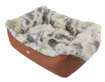 CAZO Hundbädd Poli Konstläder Brun/Vit
