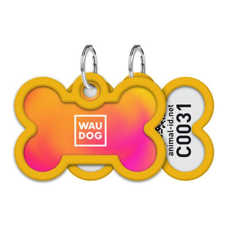 WAUDOG Smart ID Bricka för Hund & Katt Orange gradient Ben 40mm