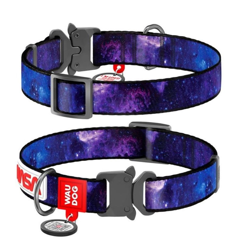 WAUDOG Hundhalsband med Smart-ID bricka NASA Metallspänne