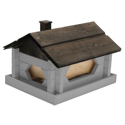 Fågelbord Stuga Jätte Grå 40X31X26 cm