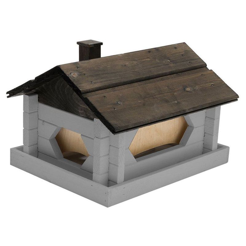 Fågelbord Stuga Jätte Grå 40X31X26 cm