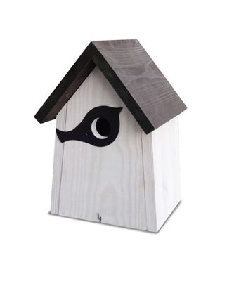 Fågelholk med hackskydd Vit/Svart