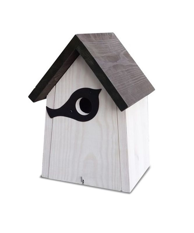 Fågelholk med hackskydd Vit/Svart