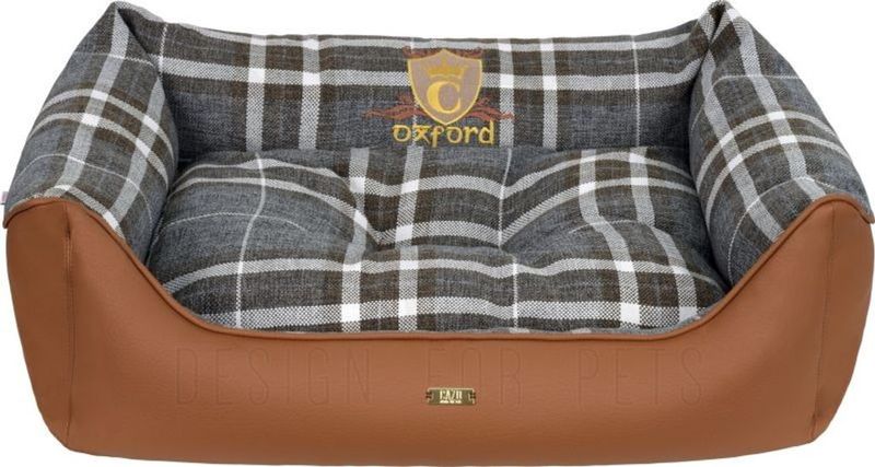 CAZO Hundbädd Oxford Läder & Rutig Tweed