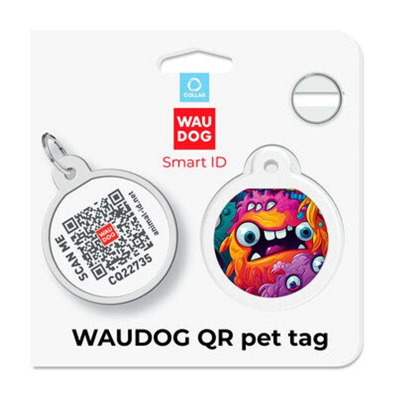WAUDOG Smart ID Bricka för Hund & Katt Toothed monsters Rund