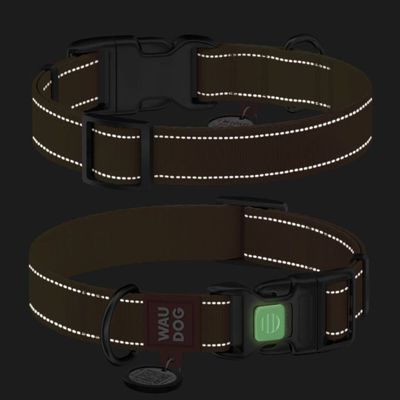 WAUDOG Mono Hundhalsband Reflex med Smart-ID bricka Orange