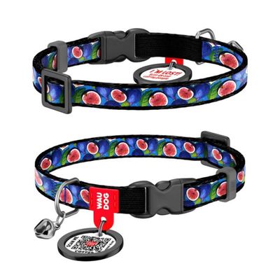 WAUDOG Katthalsband Nylon med Smart ID bricka Fig (10mm 20-30cm)