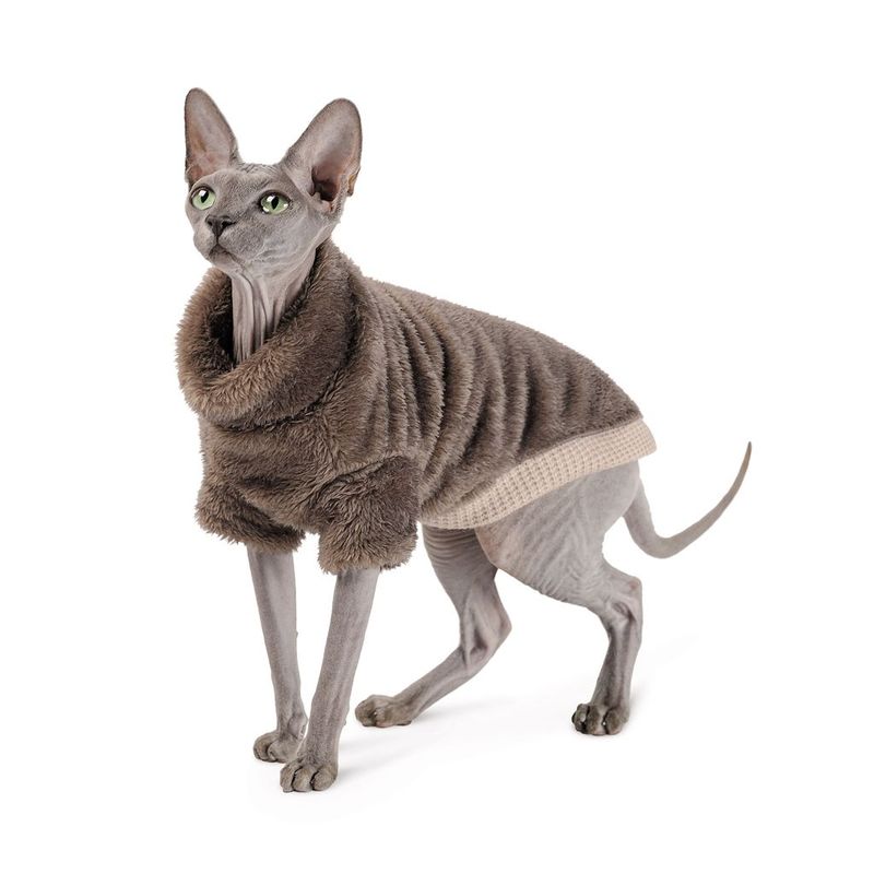 Stickad Tröja för katter Brun