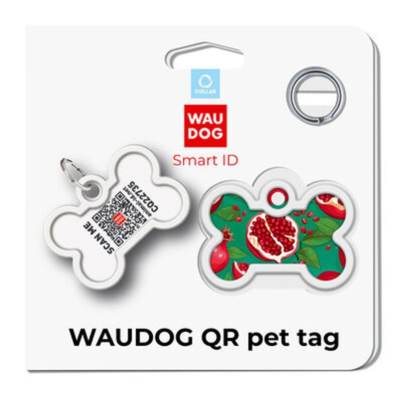 WAUDOG Smart ID Bricka för Hund & Katt Pomegranate Ben 40mm