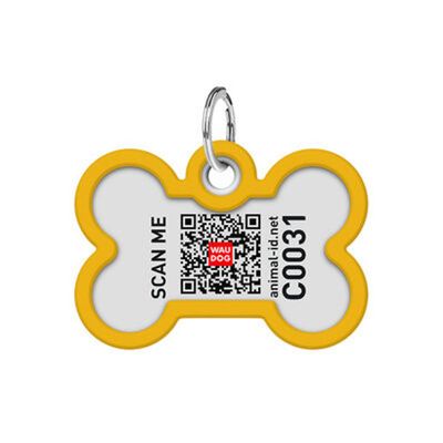 WAUDOG Smart ID Bricka för Hund & Katt Orange gradient Ben 40mm