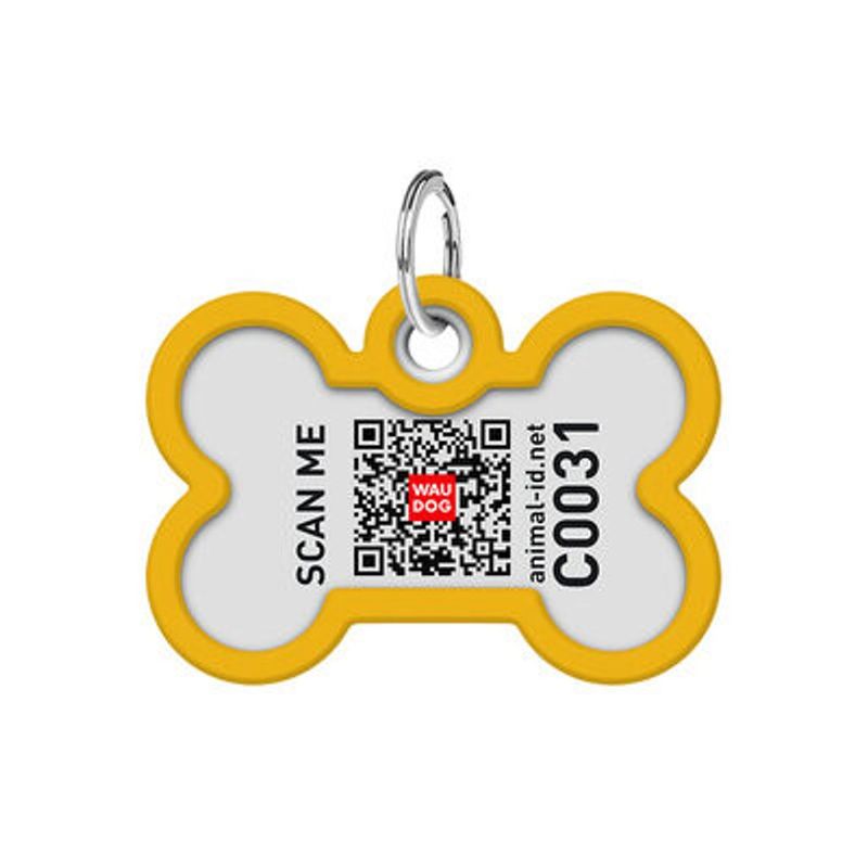 WAUDOG Smart ID Bricka för Hund & Katt Orange gradient Ben 40mm