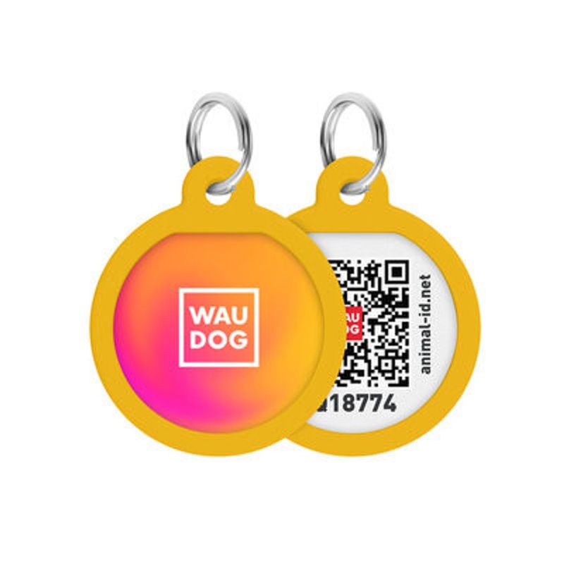WAUDOG Smart ID Bricka för Hund & Katt Orange gradient Rund