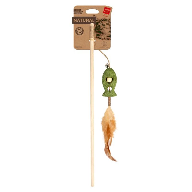 WAUCAT Kattvippa Fisk, Fjädrar och Kattmynta 60cm