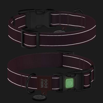 WAUDOG Mono Hundhalsband Reflex med Smart-ID bricka Rosa