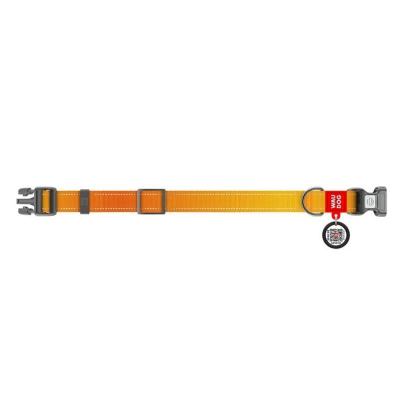 WAUDOG Mono Hundhalsband Reflex med Smart-ID bricka Orange