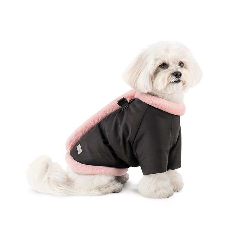 Hundjacka Mery med fuskpäls Sele