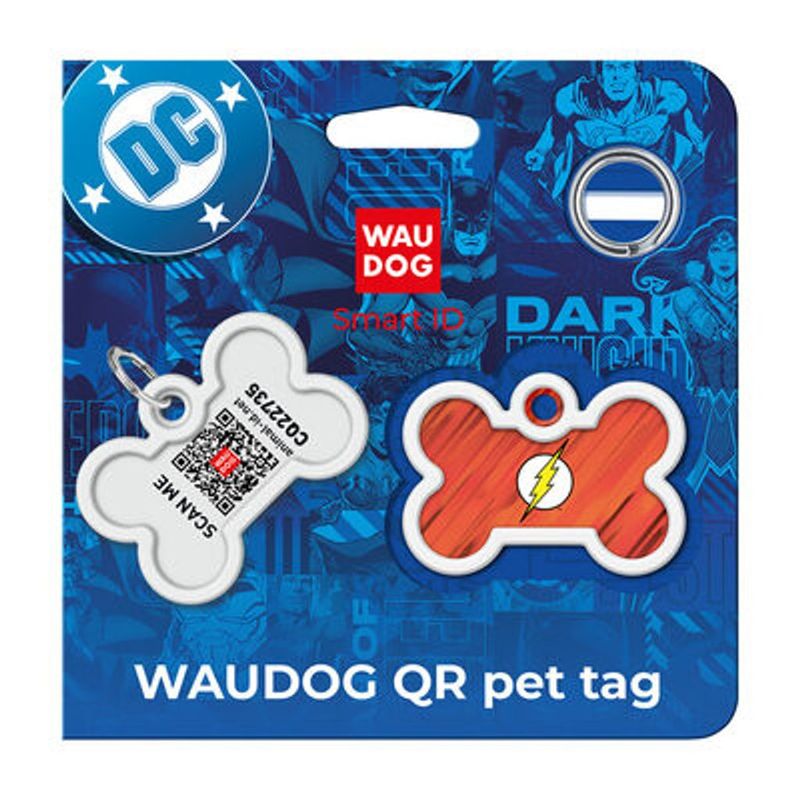 WAUDOG Smart ID Bricka för Hund & Katt Flash logo Ben 40mm
