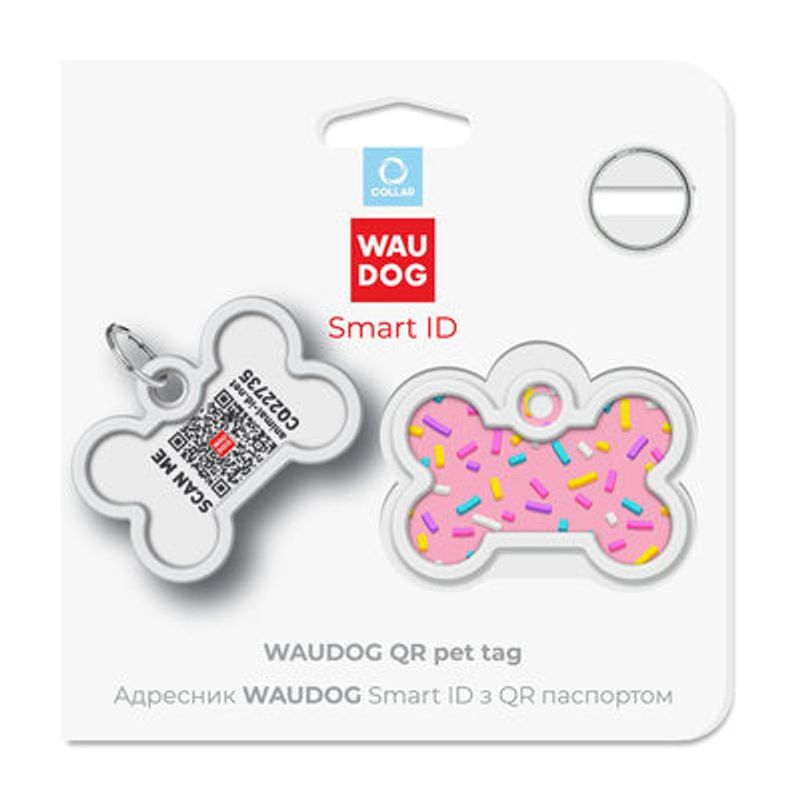 WAUDOG Smart ID Bricka för Hund & Katt Marshmellow Ben 40mm