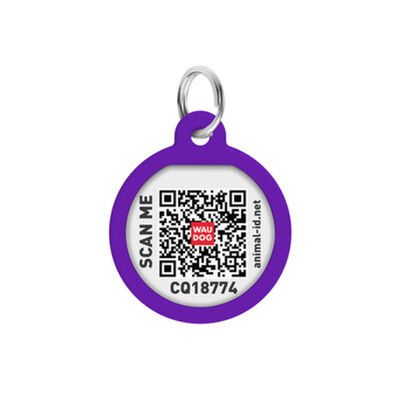 WAUDOG Smart ID Bricka för Hund & Katt Purple gradient Rund Lila