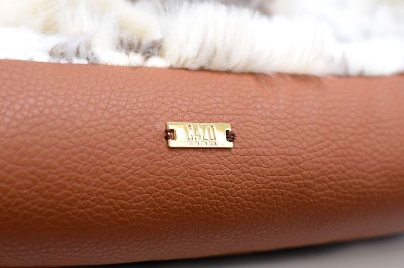 CAZO Hundbädd Poli Konstläder Brun/Vit