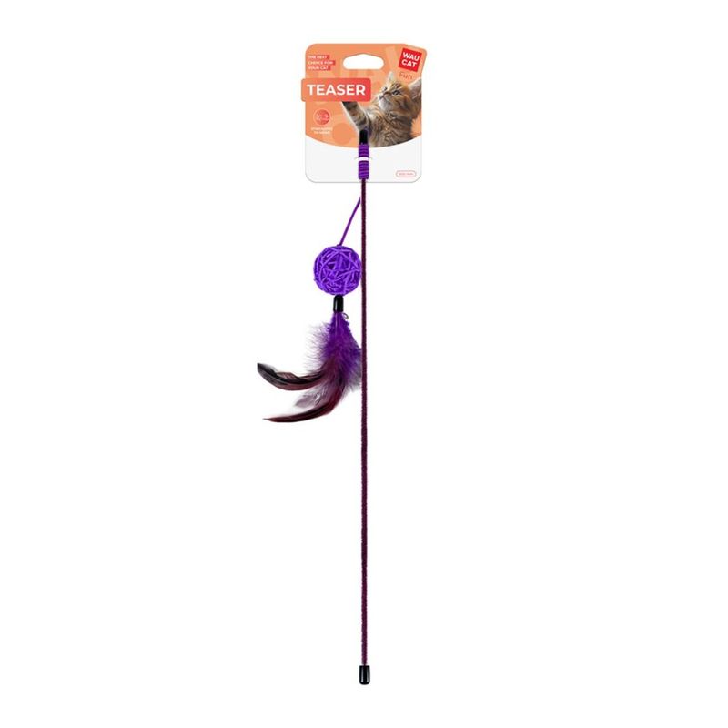 WAUCAT Kattvippa Rottingboll och Fjäder 50cm