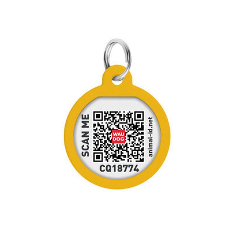 WAUDOG Smart ID Bricka för Hund & Katt Orange gradient Rund
