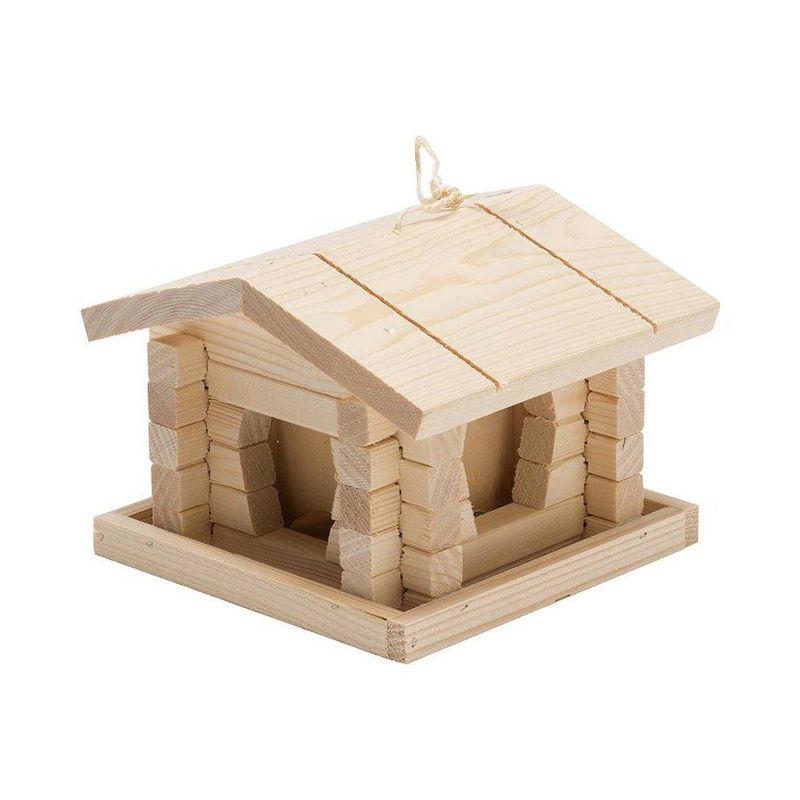 Fågelbord Stuga Liten Trä 20X20X13 cm