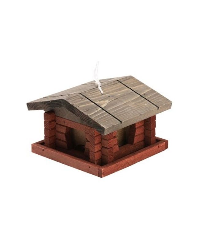 Fågelbord Stuga Liten Röd/Svart 20X20X13 cm