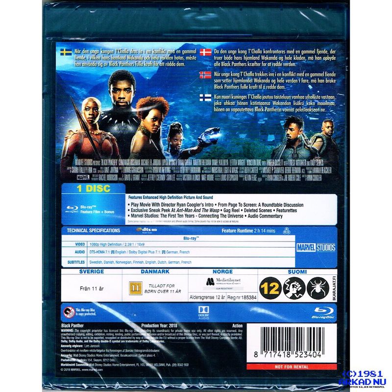 BLACK PANTHER BLU-RAY