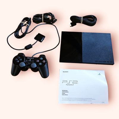 PLAYSTATION 2 SLIM CHARCOAL BLACK SCPH-90004 CB BOXED