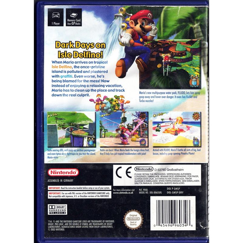 SUPER MARIO SUNSHINE GAMECUBE