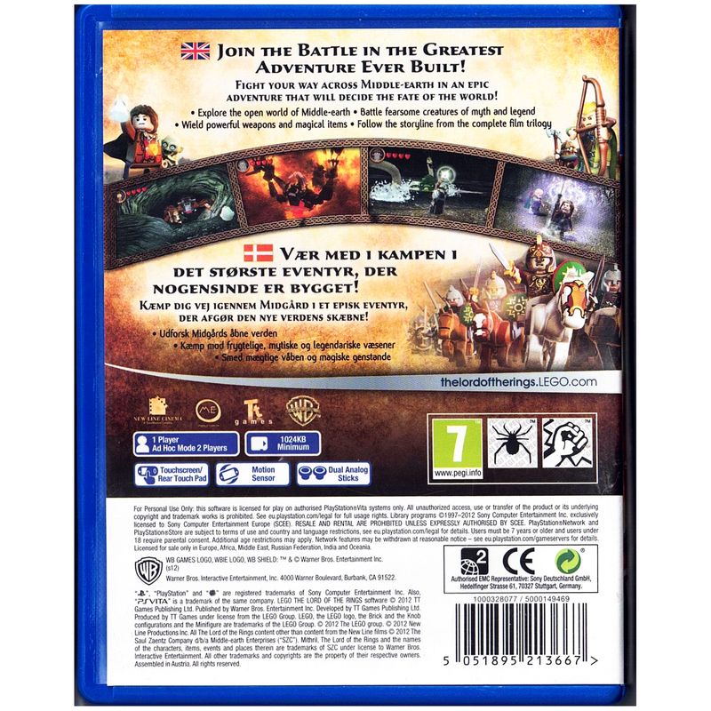 LEGO THE LORD OF THE RINGS PS VITA