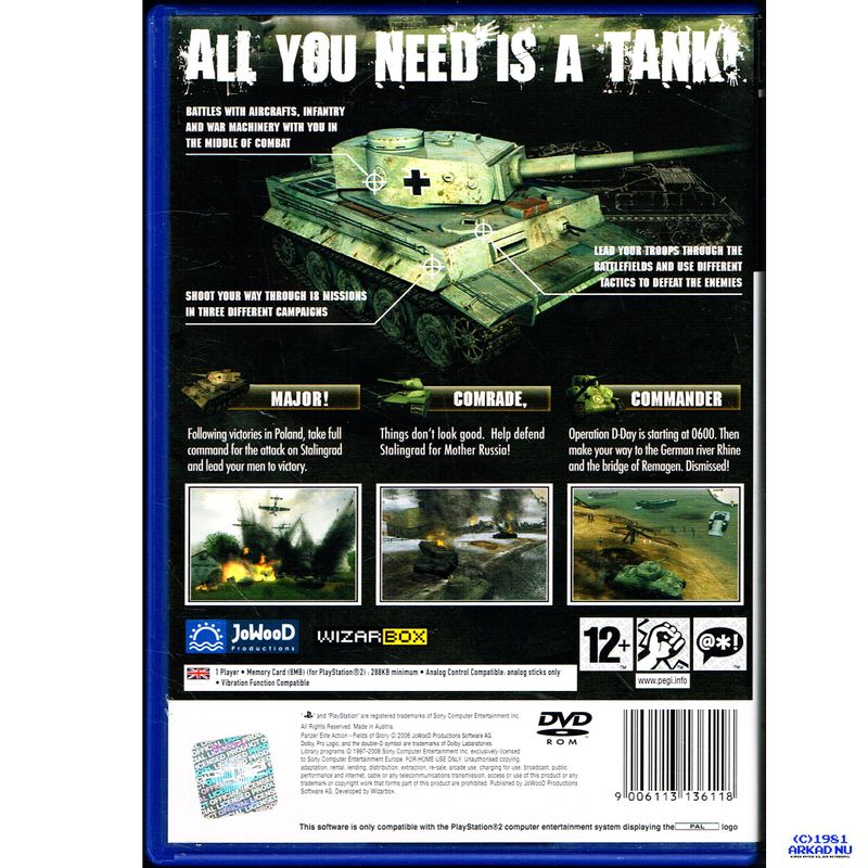 PANZER ELITE ACTION FIELDS OF GLORY PS2