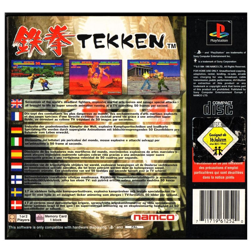 TEKKEN PS1 CARD BOX