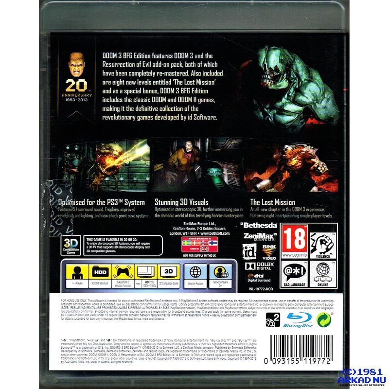 DOOM 3 BFG EDITION PS3