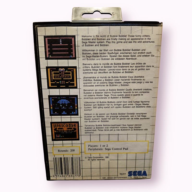 BUBBLE BOBBLE MASTERSYSTEM