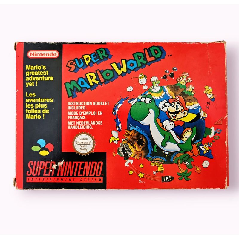 SUPER MARIO WORLD SNES RED BOX