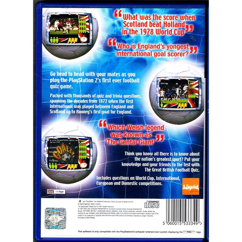 THE GREAT BRITISH FOOTBALL QUIZ PS2