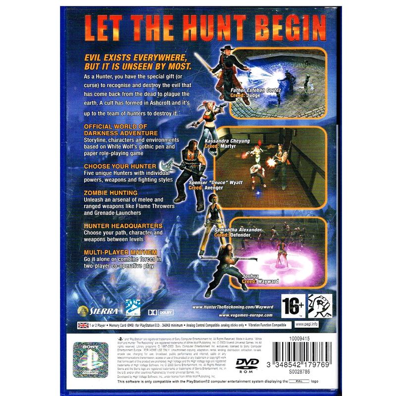 HUNTER THE RECKONING WAYWARD PS2