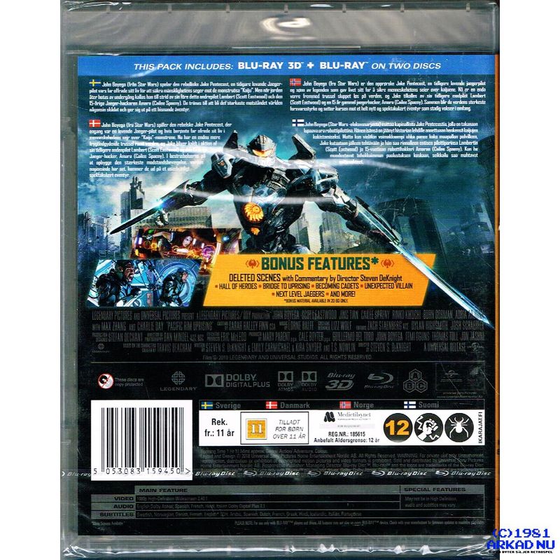 PACIFIC RIM UPRISING 3D BLU-RAY 3D + BLU-RAY