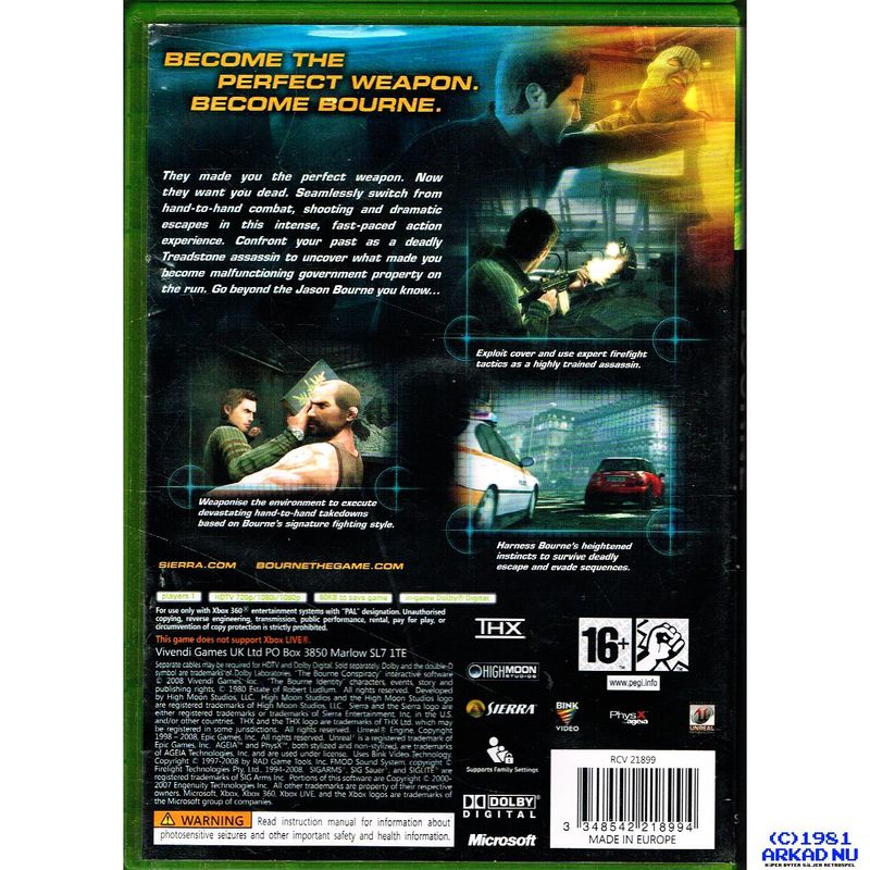 ROBERT LUDLUM'S THE BOURNE CONSPIRACY XBOX 360