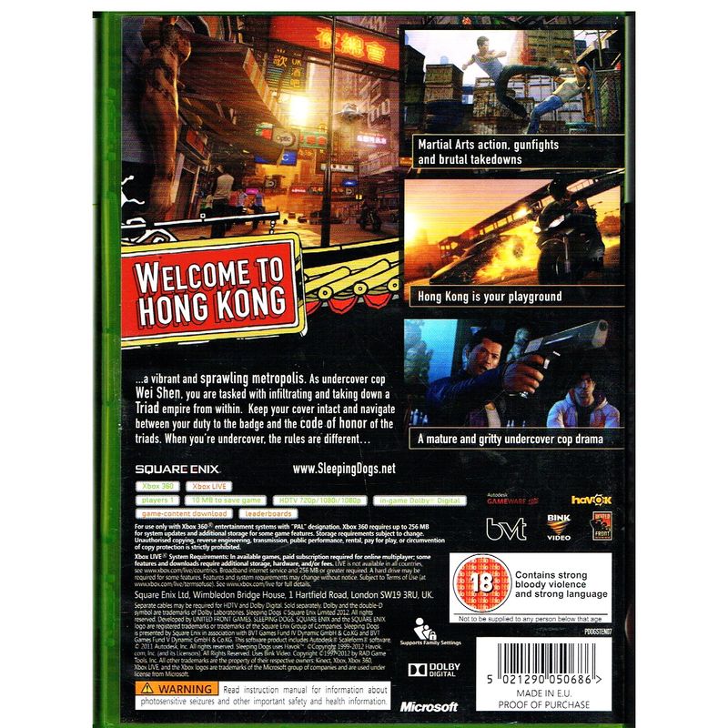 SLEEPING DOGS XBOX 360