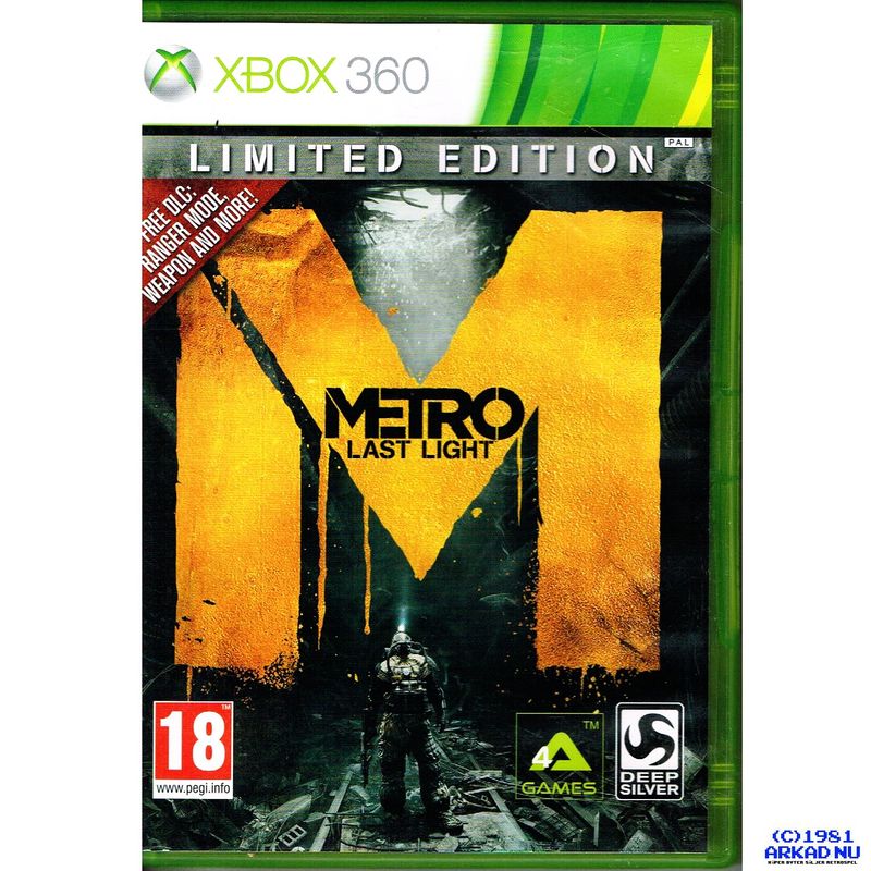 METRO LAST LIGHT LIMITED EDITION XBOX 360